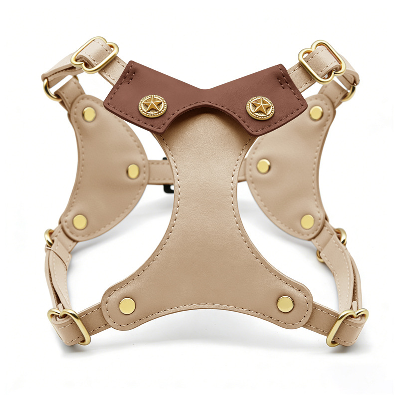Blush & Dove Grey Harness with Gold Studs
