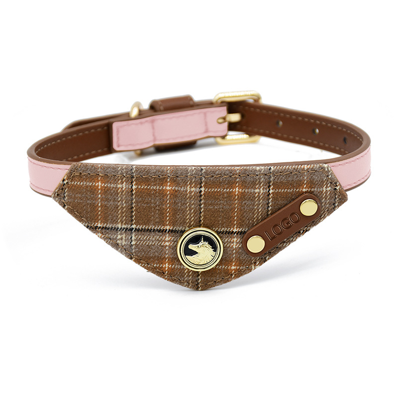 Chocolate Check Bandana Collar