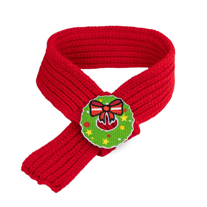 Fireside Knit Christmas Scarf for Cats and Puppies