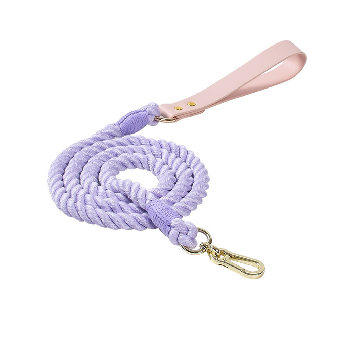 Pastel Rainbow Hand-Braided Rope Lead