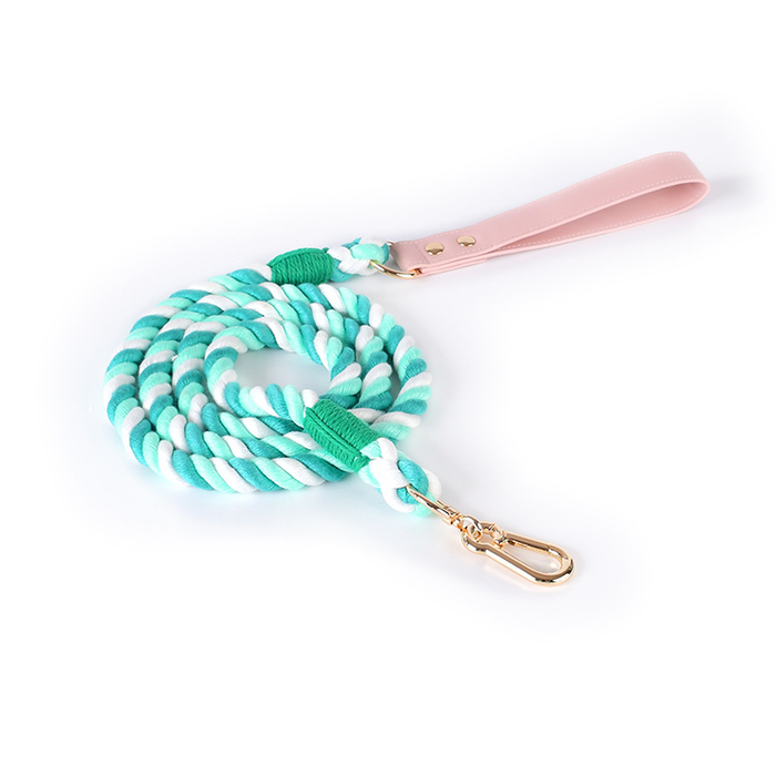 Pastel Rainbow Hand-Braided Rope Lead