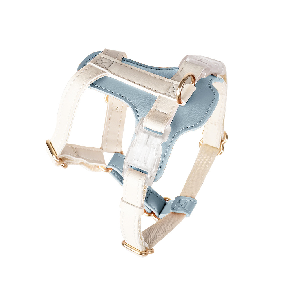 Cream & Tan Leather Cat Harness