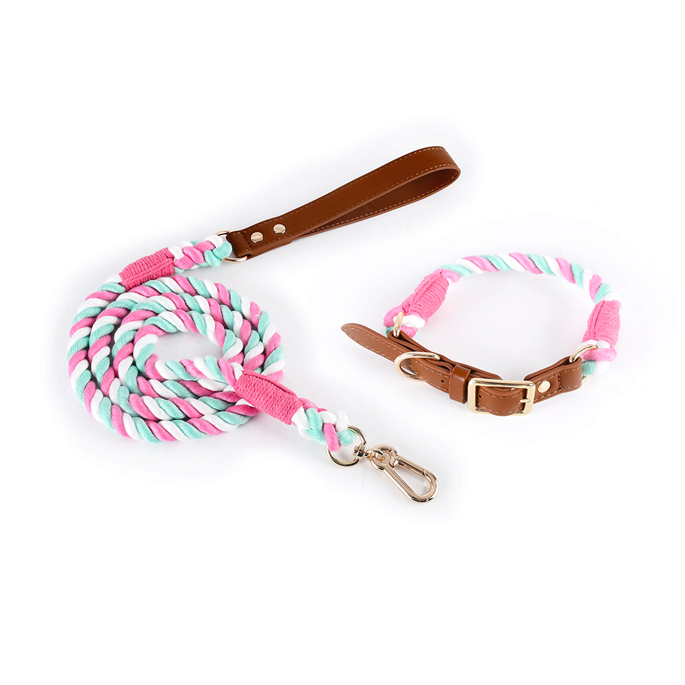 Citrus Ombre Cotton Rope Set, Brown Trim