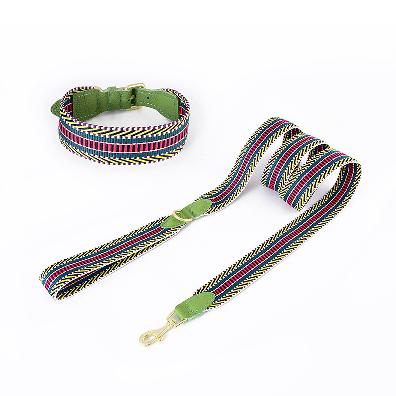 Tan Leather Collar & Lead Set