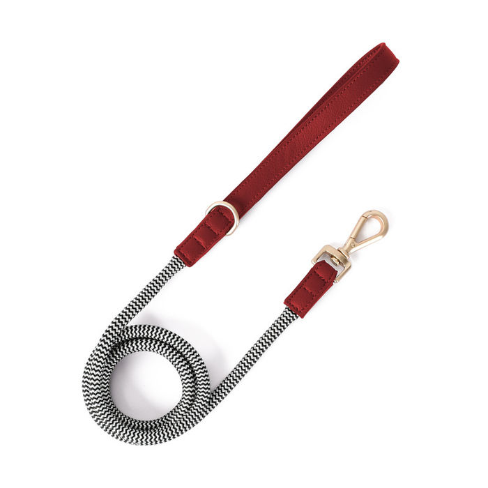 Herringbone Rope Lead with Green Handle