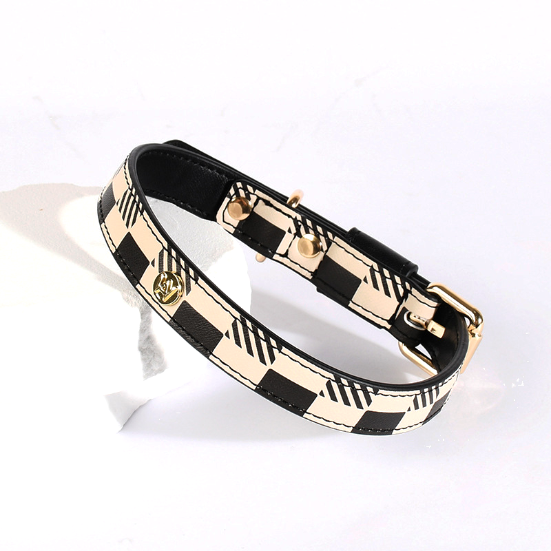 Checkerboard Collar in Vegan Leather