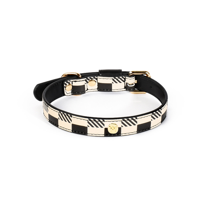 Checkerboard Collar in Vegan Leather