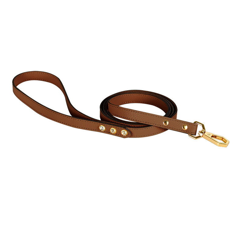 Blush Studded Genuine Leather Lead