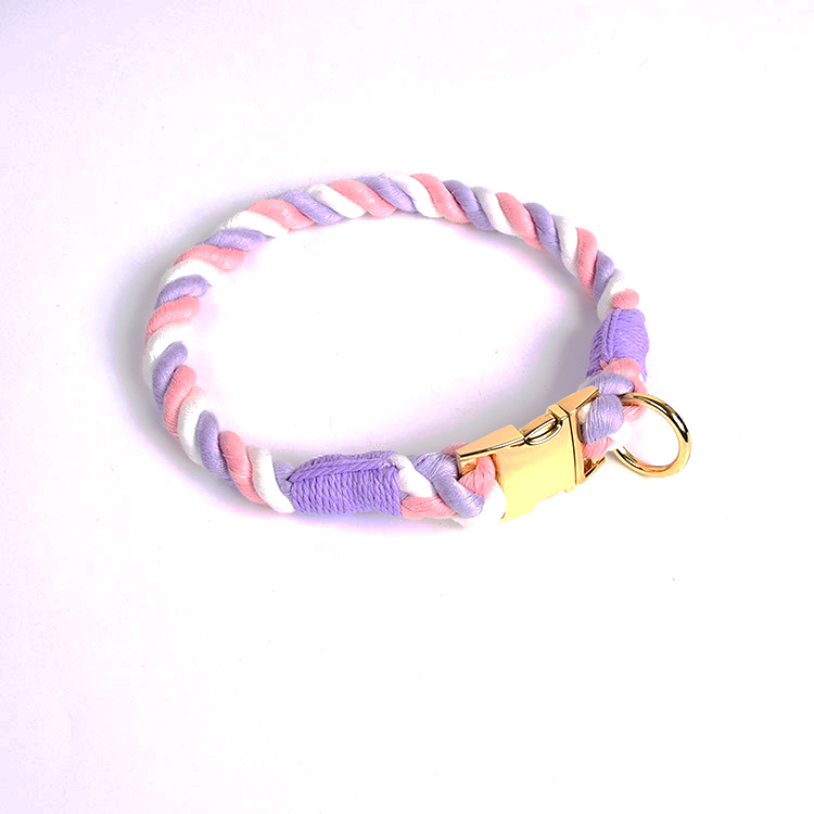 Prism Hand-Braided Rope Collar, Metal Buckle