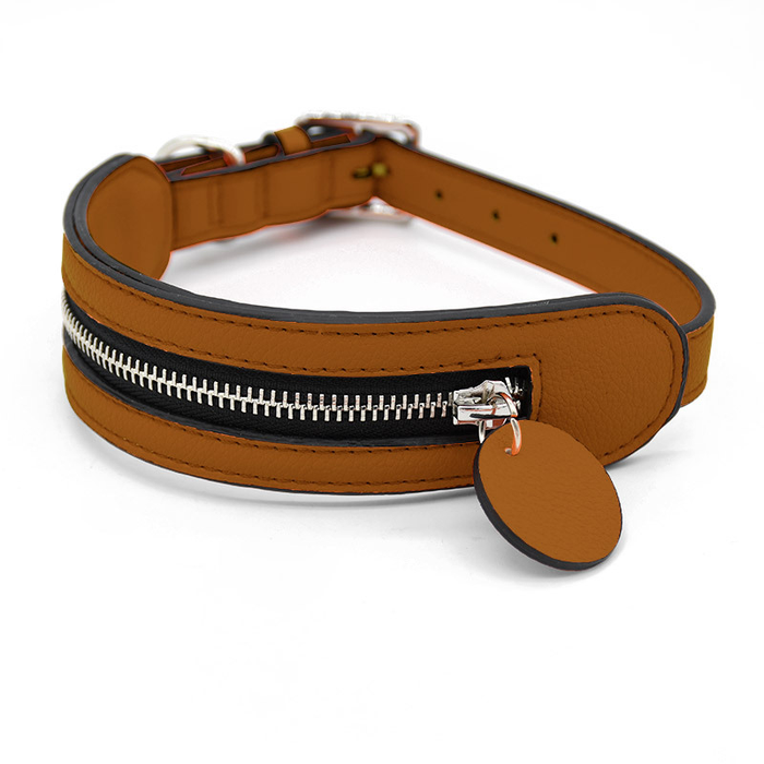 Zip Pocket Collar in Bright Orange