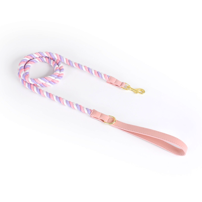 Berry Swirl Rope Lead, Pink Trim