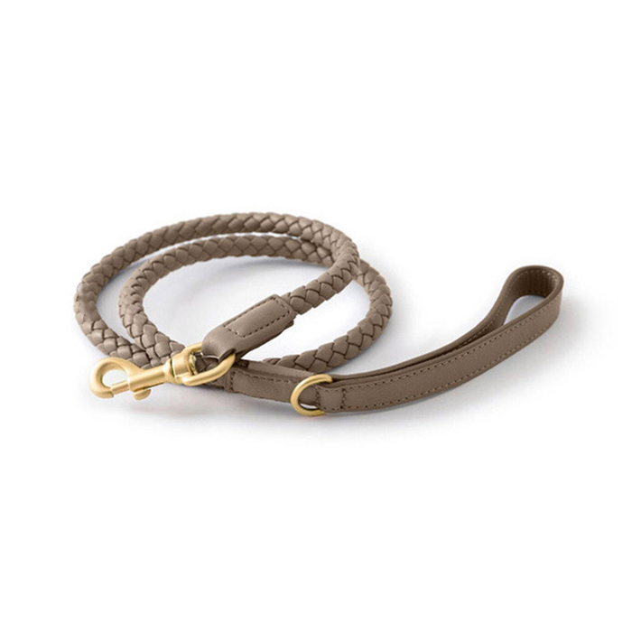 Sunflower Round-Braid Lead, Vegan Leather