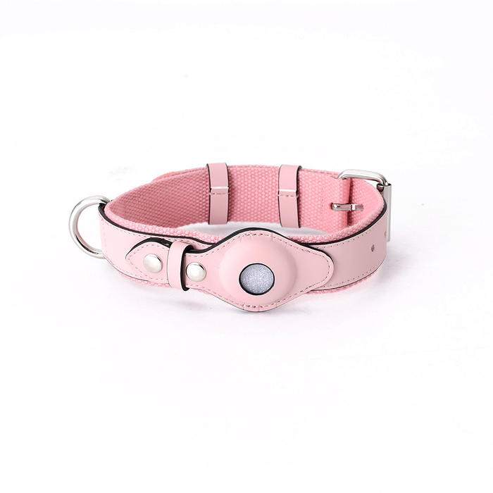 Everyday Tracker Collar with AirTag Pocket, Tan Leather
