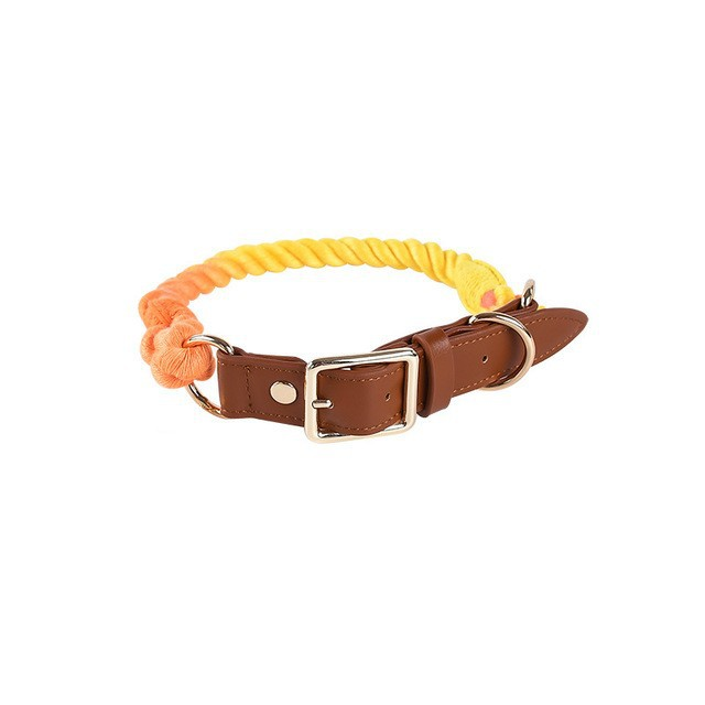 Hand-Braided Cotton Rope Collar, Forest Green