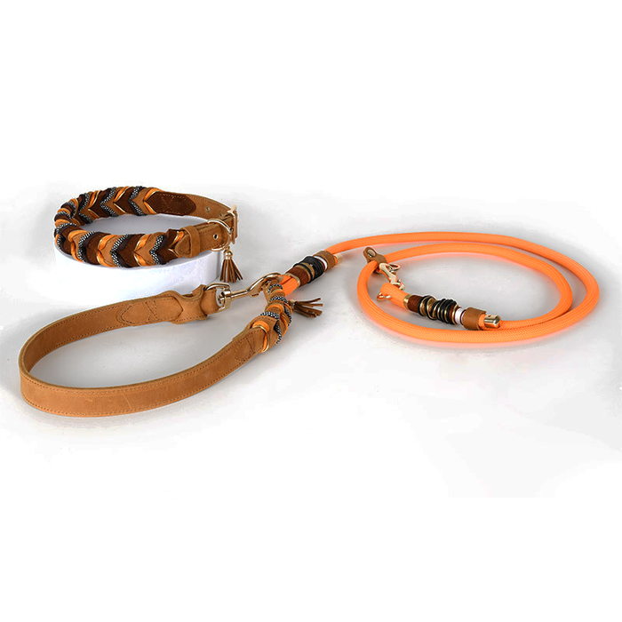 Harvest Fishtail Collar, Hand-Braided Leather