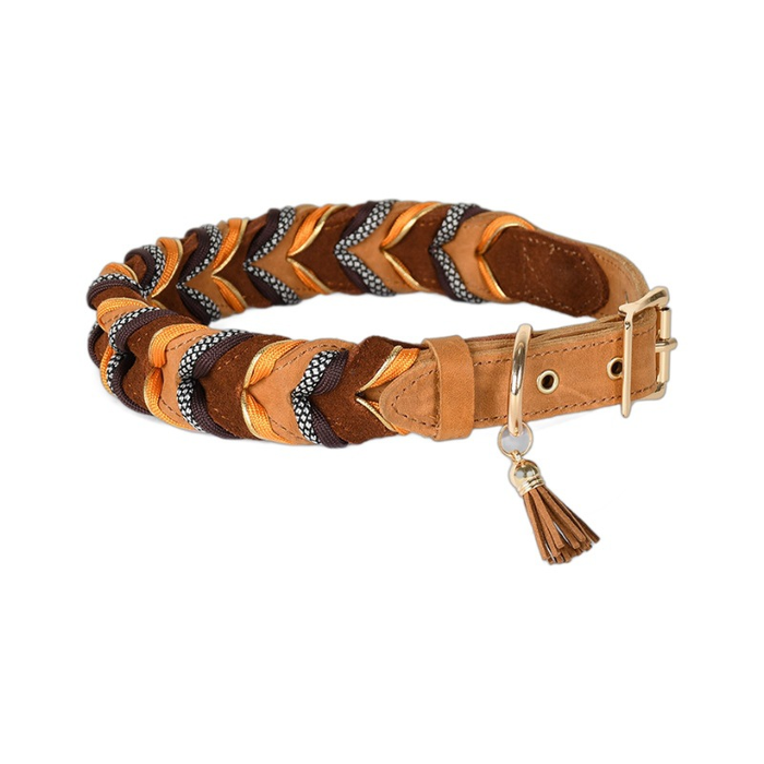 Harvest Fishtail Collar, Hand-Braided Leather