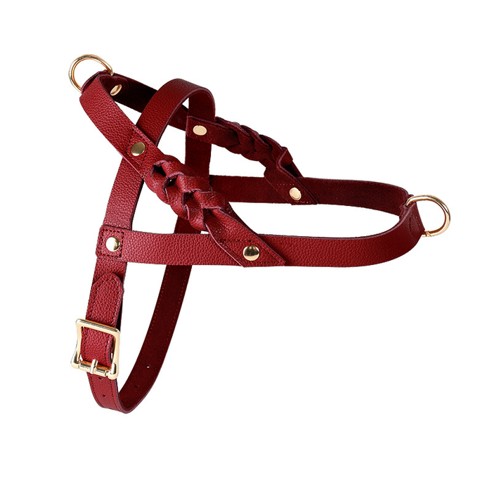 Forest Green Braided Genuine Leather Harness