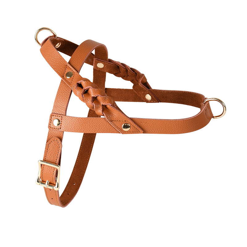 Forest Green Braided Genuine Leather Harness