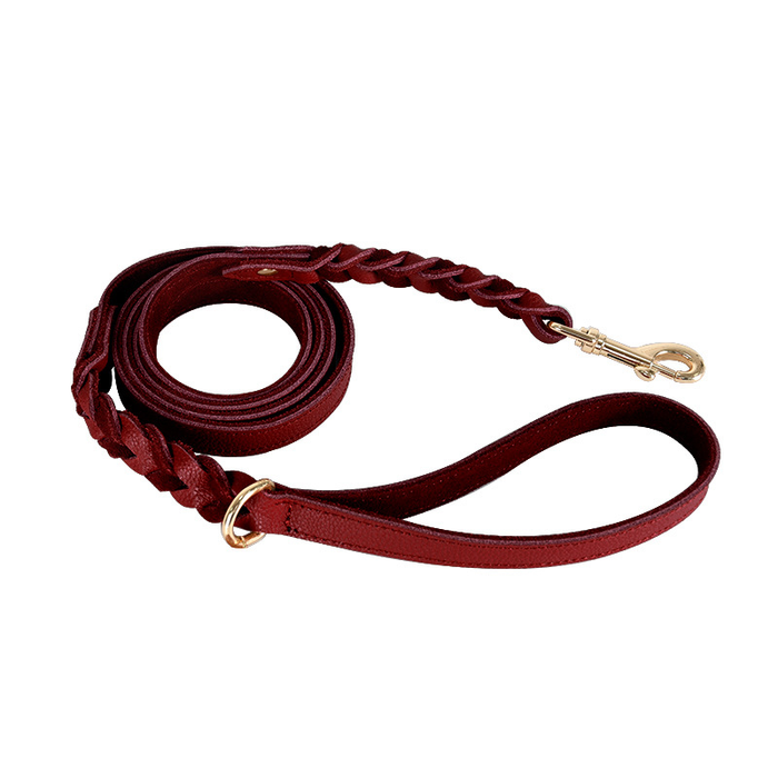 Forest Green Braided Genuine Leather Lead
