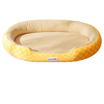 Buttercup Check Open Oval Bed with Fluffy Cushion