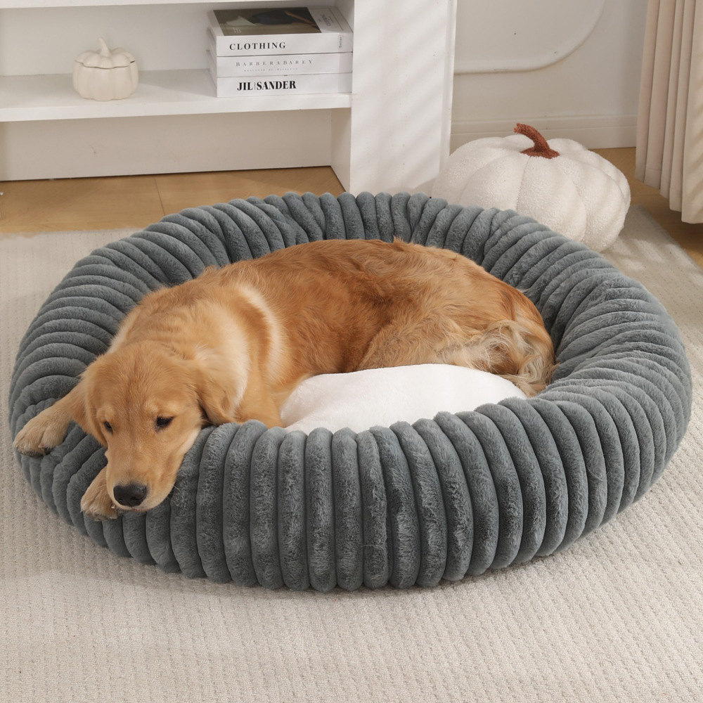 Channel Rib Round Donut Bed in Soft Plush