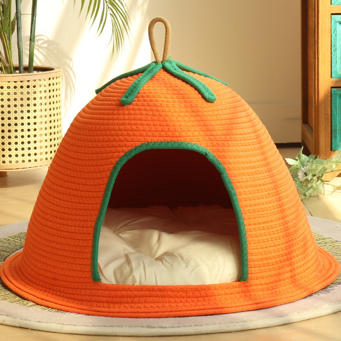 Hideaway Dome Cat Cave in Braided Cotton Rope