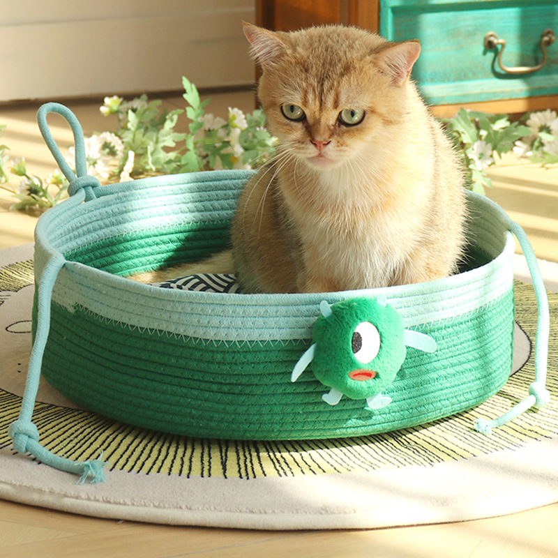 Little Monster Rope Basket Bed with Knotted Handles