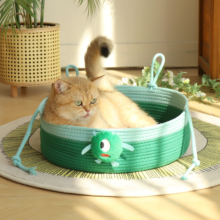 Little Monster Rope Basket Bed with Knotted Handles