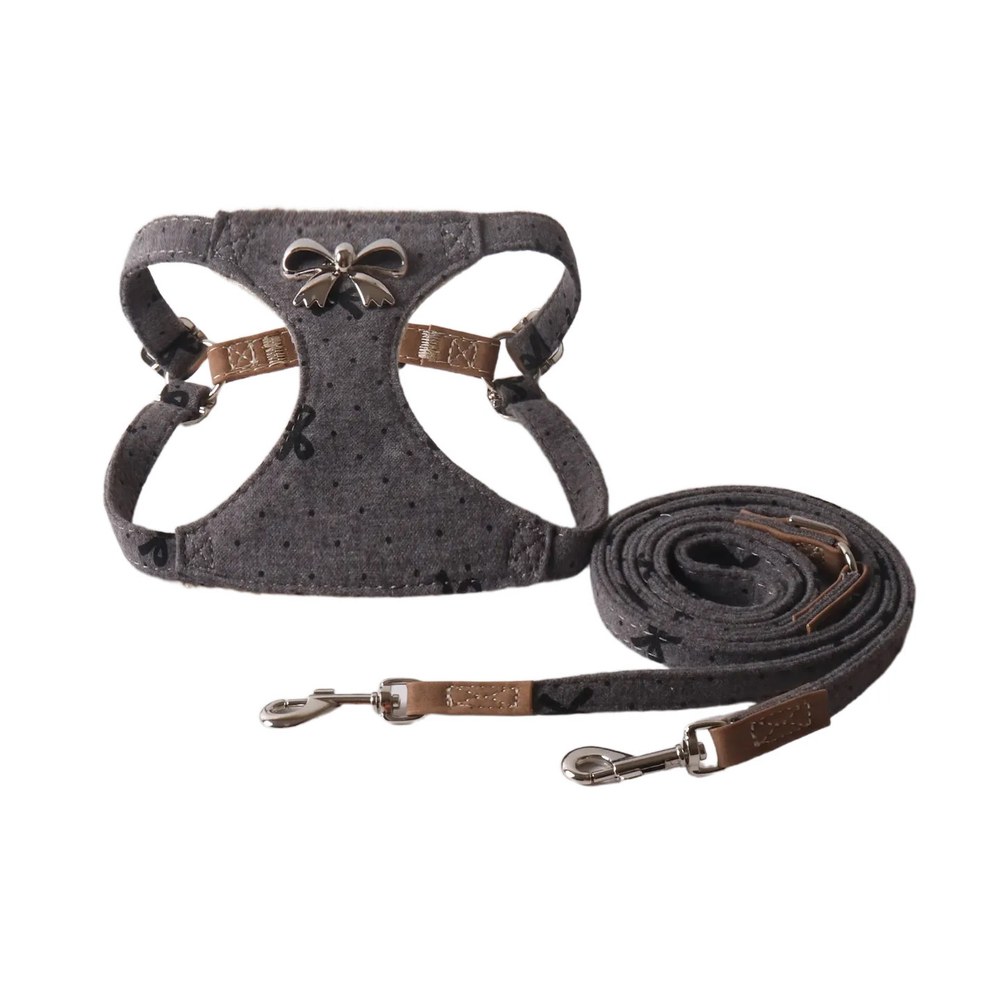 Denim Harness & Lead Set for Small Dogs