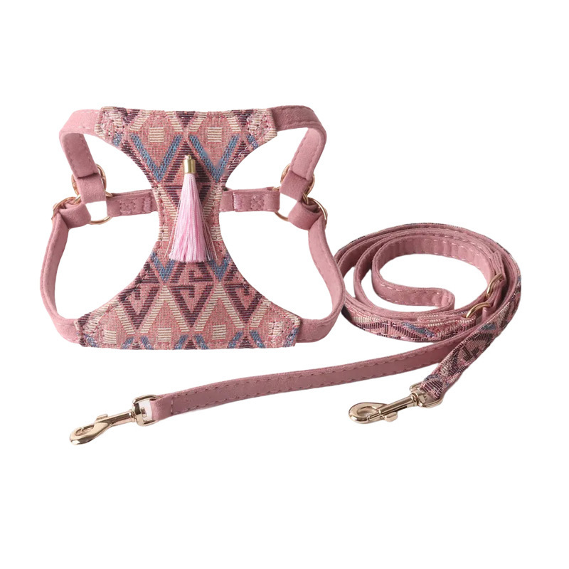 Beige Aztec Harness & Lead Set