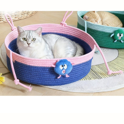 Little Monster Rope Basket Bed with Knotted Handles