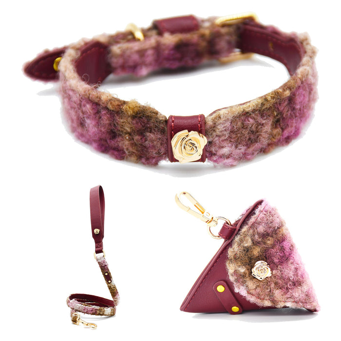 Rose Tweed-Look Walk Set - Red