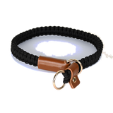 Slate Knotted Cord Collar, Tan Trim - Black