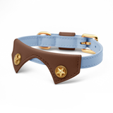Star Stud Aqua & Grey Walk Set with Bag Holder Collar - Blue