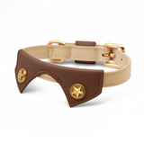 Blush & Dove Grey Collar with Gold Studs - Apricot