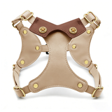 Blush & Dove Grey Harness with Gold Studs - Apricot