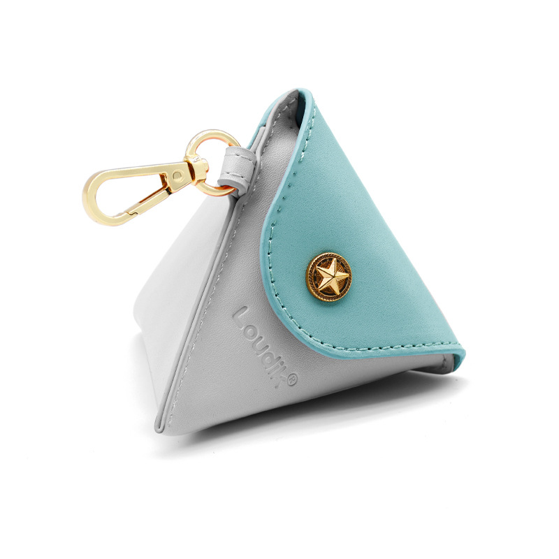 Leather Walk Set Poop Bag Holder - Grey