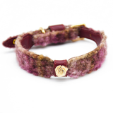 Rose Tweed-Look Walk Set with Wine Trim & Bag Holder Collar - Red