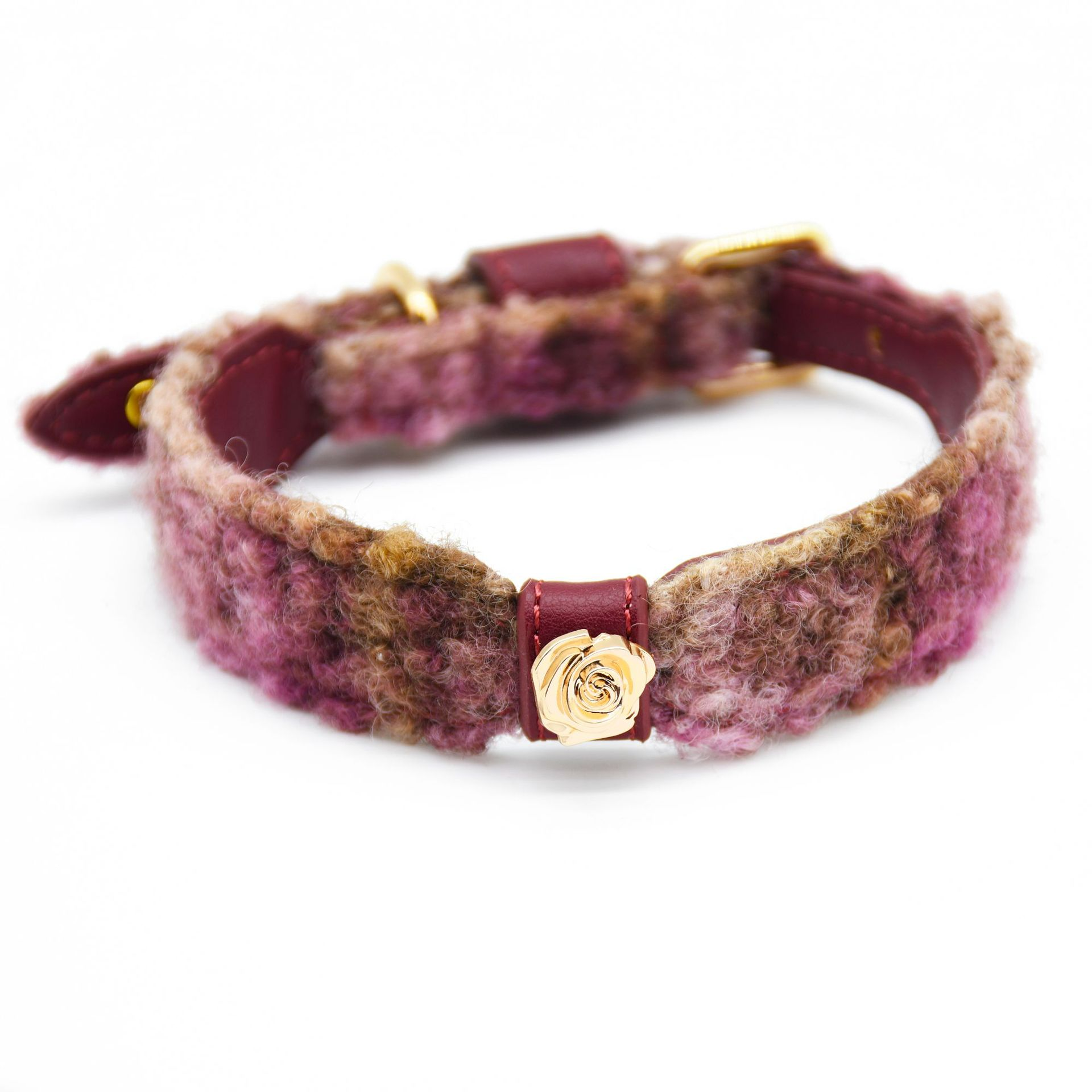 Teddy Plush Check Collar - Red