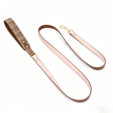 Caramel Check Bandana Lead Walk Set with Bag Holder - Blush