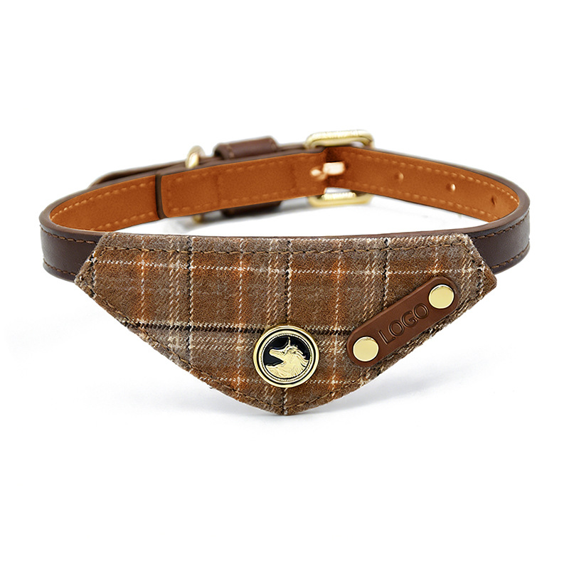 Chocolate Check Bandana Collar