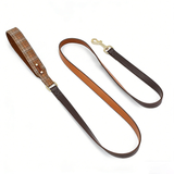 Chocolate Check Bandana Lead Walk Set with Bag Holder - Tan