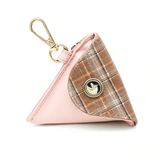 Chocolate Check Bandana Poop Bag Holder Walk Set with Bag Holder - Blush