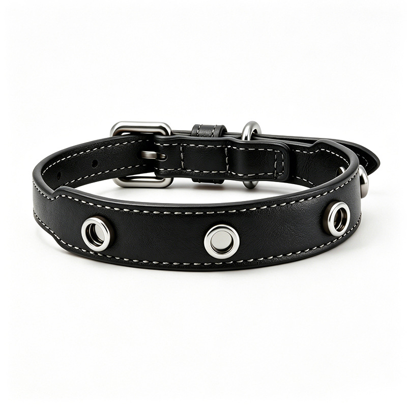 Pearl Blossom Bow Collar Gift Box Set in Vegan Leather - Black