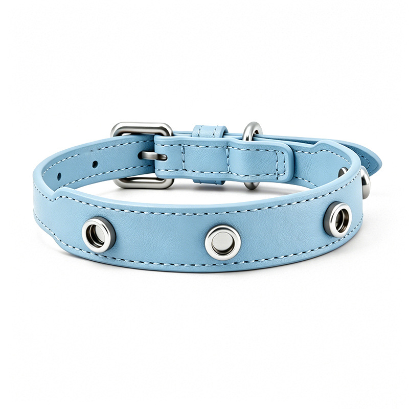 Pearl Blossom Bow Collar Gift Box Set in Vegan Leather - Blue