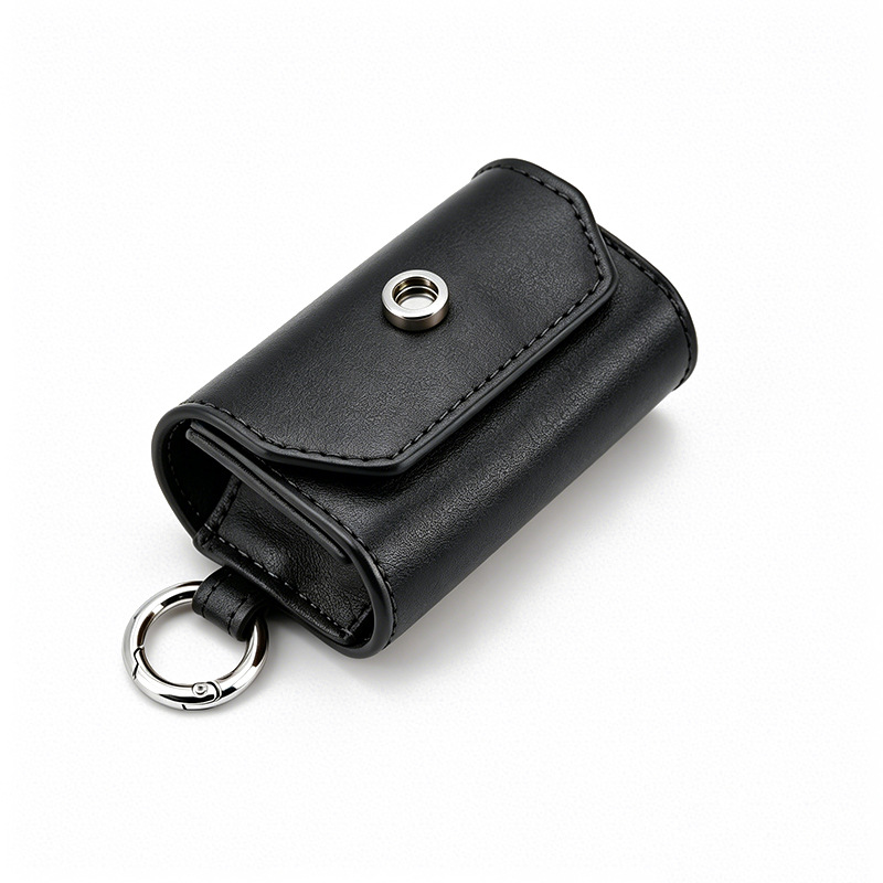 Pearl Blossom Bow Poop Bag Holder Gift Box Set in Vegan Leather - Black