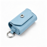 Pearl Blossom Bow Poop Bag Holder Gift Box Set in Vegan Leather - Blue