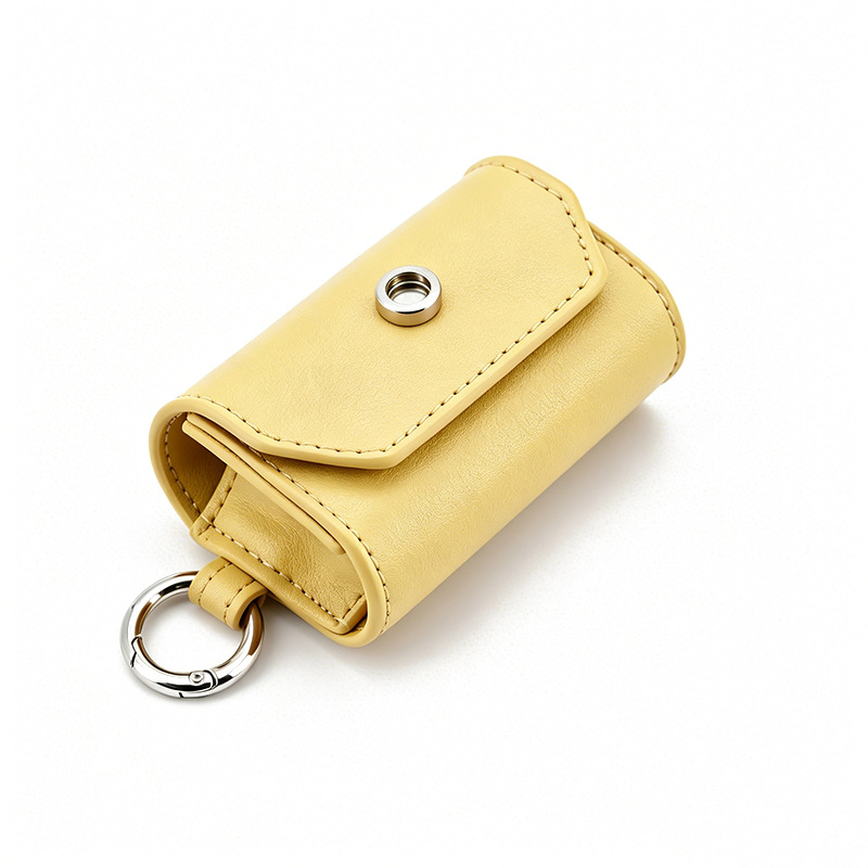 Pearl Blossom Bow Poop Bag Holder Gift Box Set in Vegan Leather - Yellow