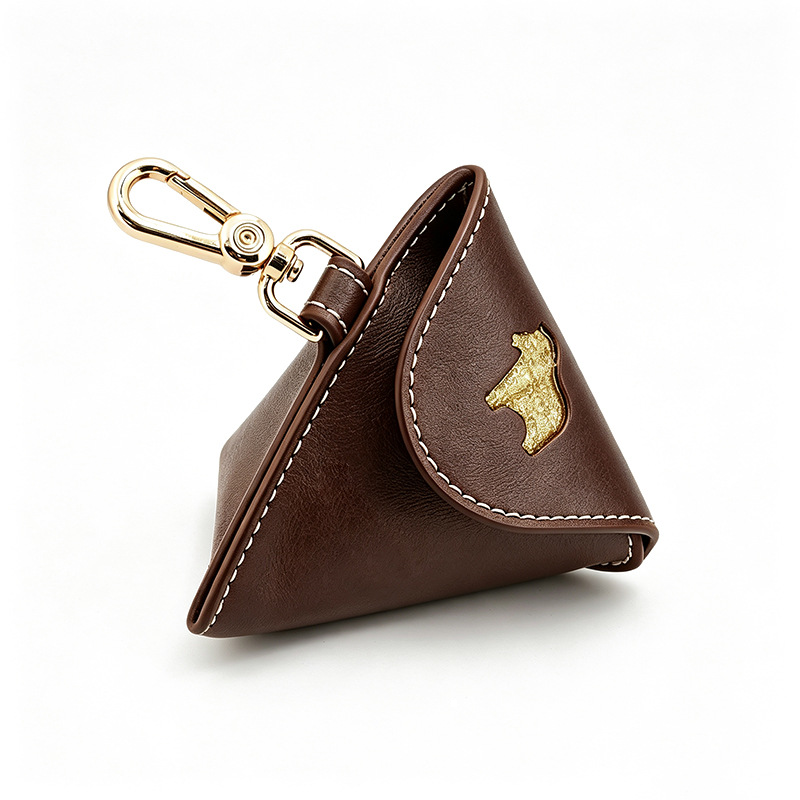 Poop Bag Holder in Earth Tones for Small Dogs - Dark Brown