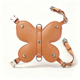 Butterfly Pearl Harness Gift Box Set in Vegan Leather - Light Brown